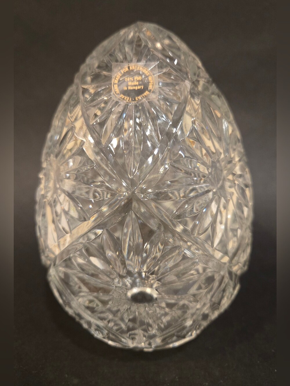 Hand Made For Arteriors Hungarian Cut Crystal Egg Sculpture - Clear